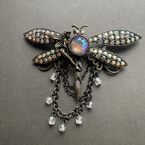 Kirks Folly Dragonfly Brooch Whimsical Fantasy Fairy Grunge - Picture 7 of 7